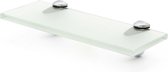 Glazen Planchet, mat glas badkamer wandplank - RVS Hangend veiligheidsglas muurbevestiging badkamerplank badkamerrekje. 200 x 100 mm gesatineerd glas - MultiStrobe