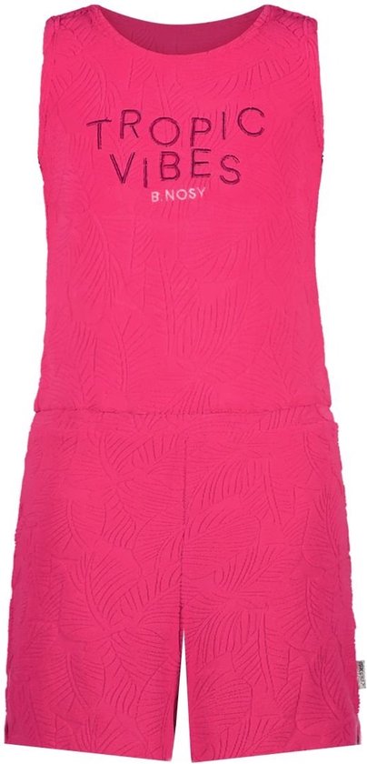 B.Nosy Meisjes jumpsuit - Teddy - Helder roze - Maat 122