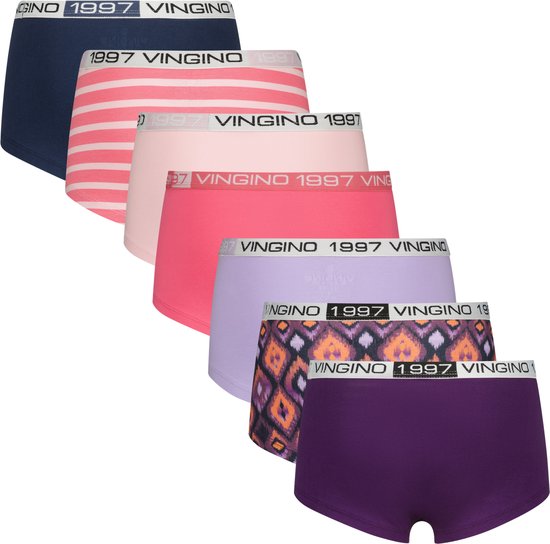 Vingino Hipster-G-SO24-9 7 pack Meisjes Onderbroek - Electric Pink - Maat XL