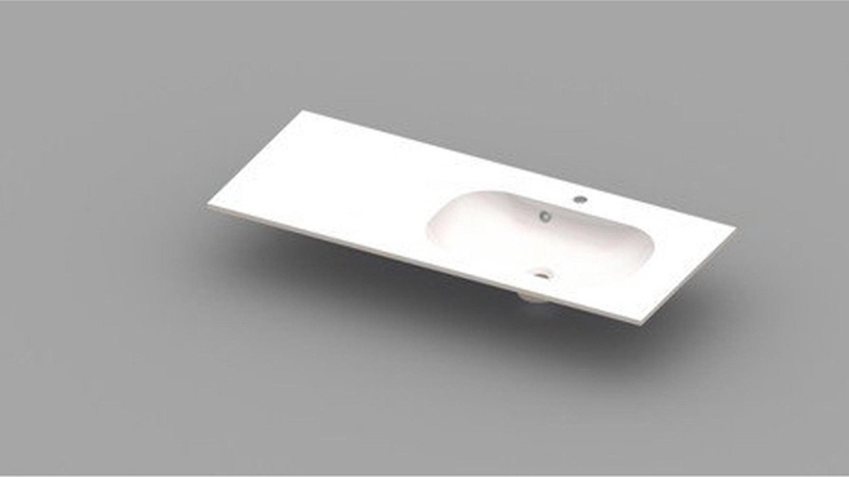 Nemo Spring Ovum 20 meubelwastafel rechts 1200 x 500 x 200 mm met overloop wit kunstmarmer