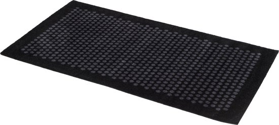 Tica Copenhagen - Polyamide deurmat - 67x120 cm - Dot design black/grey