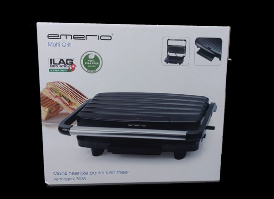 Emerio - Multi Grill - 750W - Grillplaat - Tosti apparaat - 23*15