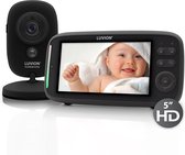 LUVION® Platinum Ultra Black - Babyfoon met Camera - Uitbreidbaar tot 4 Baby Camera's - Premium Baby Monitor