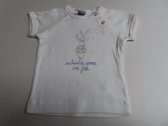 Petit Bateau - T shirt korte mouw - Meisje - Wit - Blauwe fee - 6 maand 68