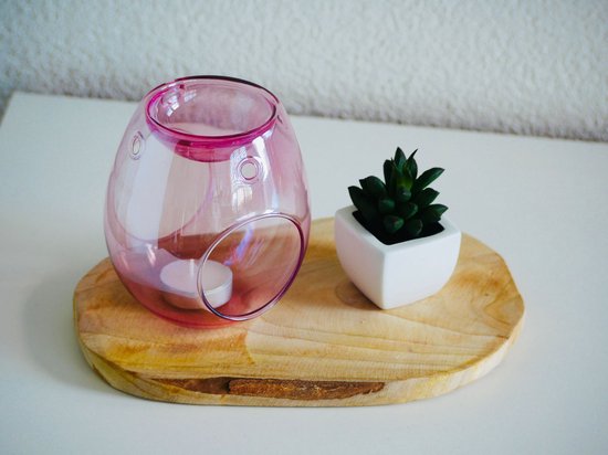 Waxbrander glas - roze
