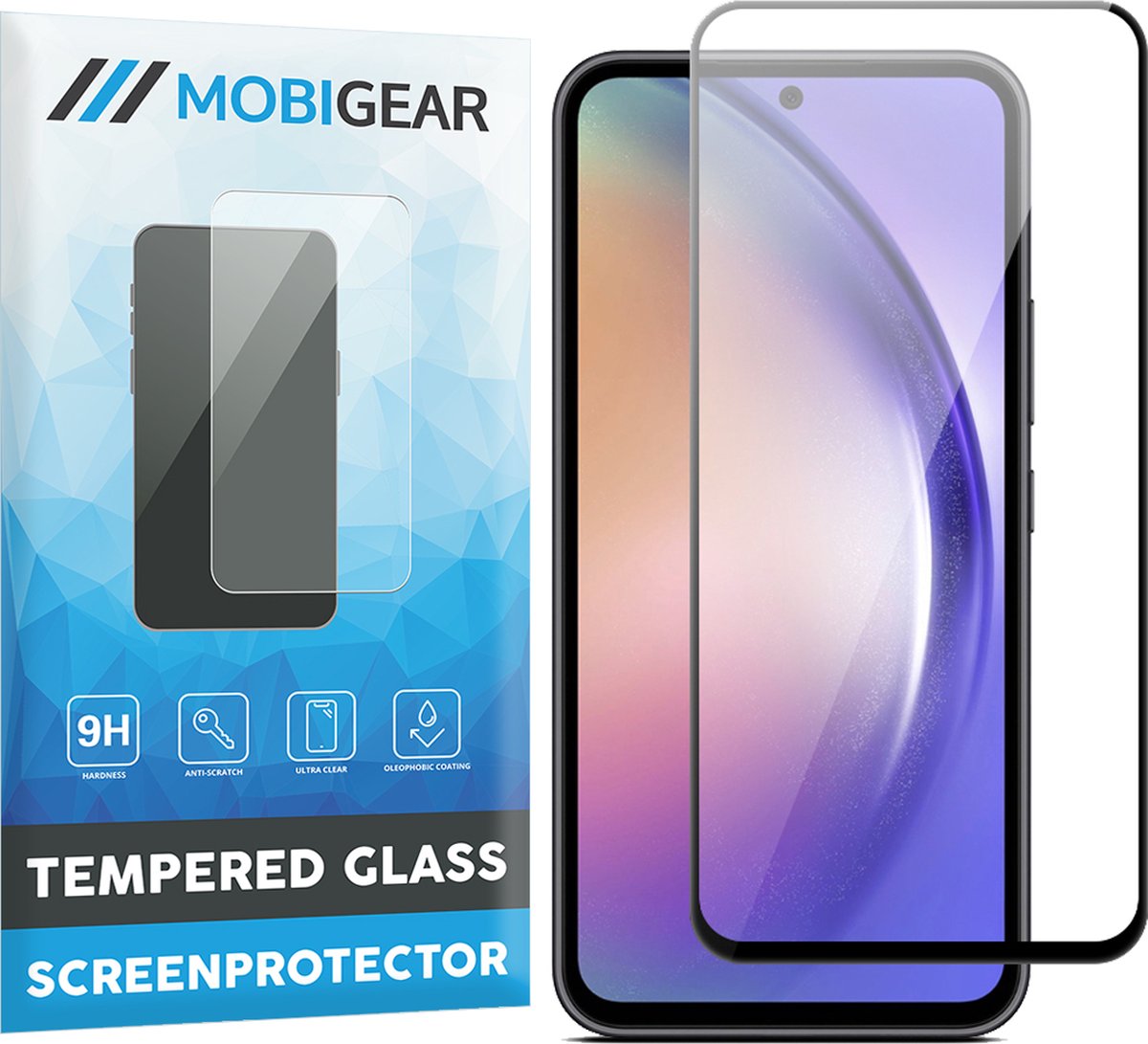 Mobigear Screenprotector geschikt voor Samsung Galaxy A54 Glazen | Mobigear Premium Screenprotector - Case Friendly - Zwart