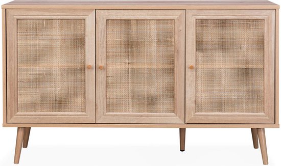 Buffet Alice's Garden Bohème - 120x39x70cm - 3 portes - Bois et rotin