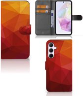 Book Case adapté pour Samsung Galaxy A35 Polygon Rouge