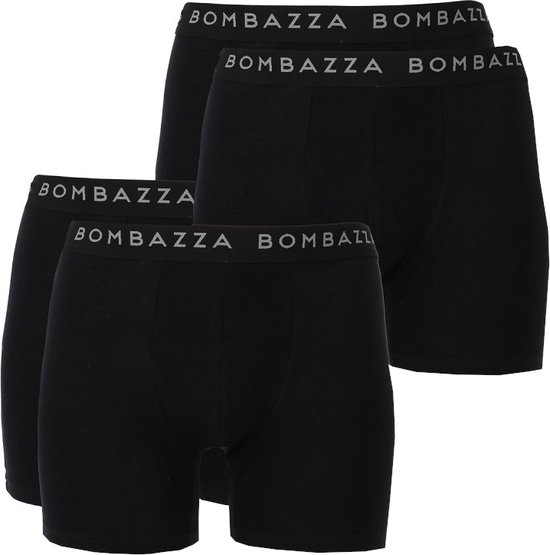 Bombazza - Heren Onderbroeken 4-Pack - Katoen - Boxershort - Zwart - Maat L