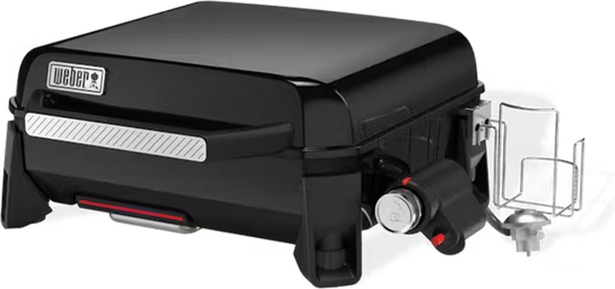 Weber Slate Plancha - 43 cm Bakplaat - Gasbarbecue - 1 Brander - Zwart - Verstelbare poten - Deksel voor bescherming - Bereikt tot 260 °C - Porselein geëmailleerde bakplaat met anti-aanbaklaag – foto 5