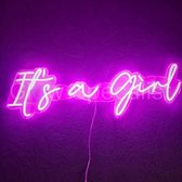 LED Neon Lamp its a Girl voor een feestelijke uitstraling bij baby shower of geboorte feestje