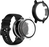 kwmobile 2x coque adaptée à Huawei Watch GT2 (42 mm) - Housse pour tracker d'activité en verre trempé et cadre en plastique transparent / noir