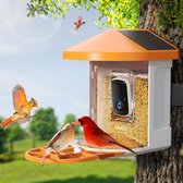 GNCC GB1 Voederplekken-Vogelvoederhuisje met Camera 1080P - AI Vogelherkenning - Vogelhuisje op Paal / Hangend - Vogelvoederstation Geluid-Oranje kleur