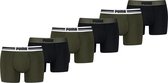 Puma Boxershorts Everyday Placed Logo - 6 pack Donkergroene heren boxers - Heren Ondergoed - Forest Night - Maat XL