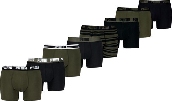Puma Boxers - 8 pack Boxers homme vert foncé - Forest Night - Sous-vêtements homme - Taille S