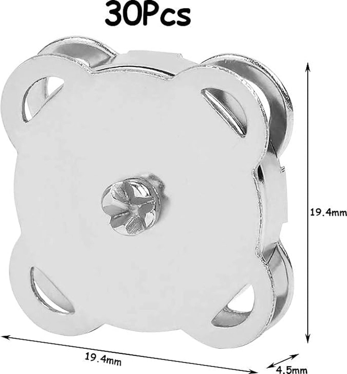 10 stks/set Metalen Magneet Gesp Magneet Tas Gesp Drukknopen Knoppen Diy Kleding Tas Accessoires(18.5MM bright white hand-sewn magnetic button