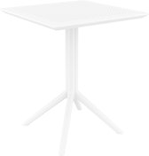 CLP Sky klaptafel - Inklapbare tafel - Rond of vierkant - Tuintafel - Voor binnen en buiten - UV-bestendig - Weerbestendig wit vierkant