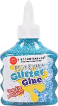 Discountershop Colle Pailletée Bleue pour Enfants - Laissez briller votre Créativité - 90 ml - Sûre et non toxique - À partir de 4 ans