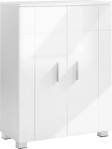 Signature Home Macrin badkamerkast - opbergkast met dubbele deur - 2 verstelbare planken - wit - 60 x 30 x 82 cm