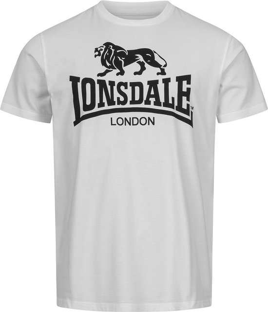 Lonsdale Classic T-Shirt Oud Logo Wit - Maat: 4XL
