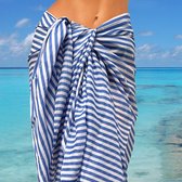 Happy Pareo Stripes Blue-White - sarong omslagdoek met blauwe strepen