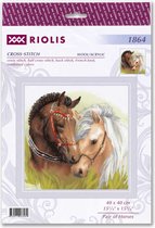Borduurpakket RIOLIS - PAIR OF HORSES - 40 x 40 cm
