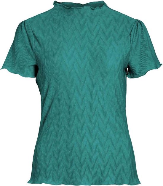Vila T-shirt Viplisea Funnel Neck S/s Top 14096096 Tropical Green Dames Maat - S
