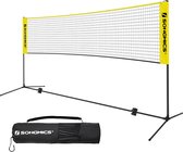 SONGMICS Badmintonnet, opvouwbaar, eenvoudig te monteren, gemakkelijk te dragen, in hoogte verstelbaar (107 cm, 120 cm, 155 cm) geel 4m