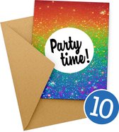 10x Uitnodiging kinderfeestje + Enveloppen | Uitnodiging verjaardag | Jongen of meisje | Uitnodigingskaarten + kraft envelop | Verjaardag Feest | Party