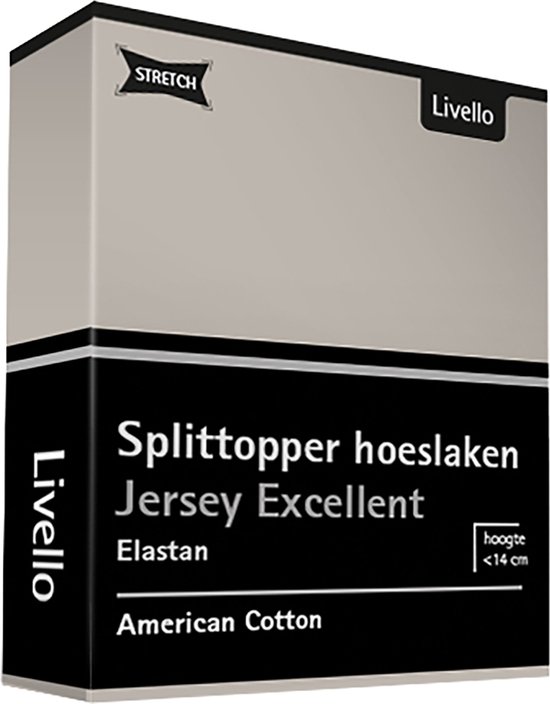 Livello Hoeslaken Splittopper Jersey Excellent Stone 250 gr 140x200 t/m 160x220