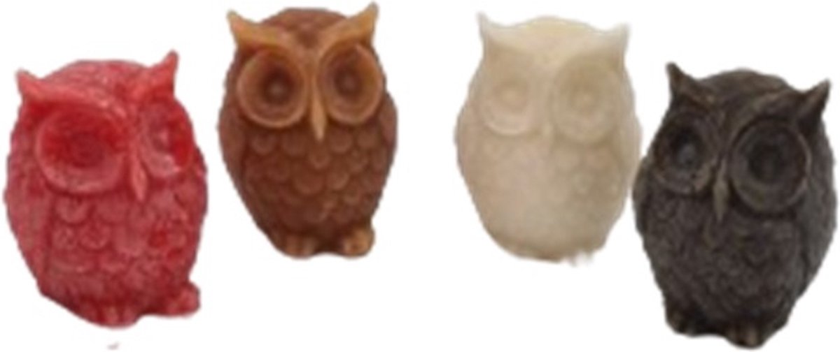 Deco4yourhome® - Amberblokjes - Set van 4 - Uiltjes - Uil - Geurblokjes