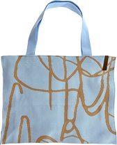 LOT83 Shopper Lara - Tote bag - Boodschappentas - Handtas - Blauw / Goud - 35 x 45 cm