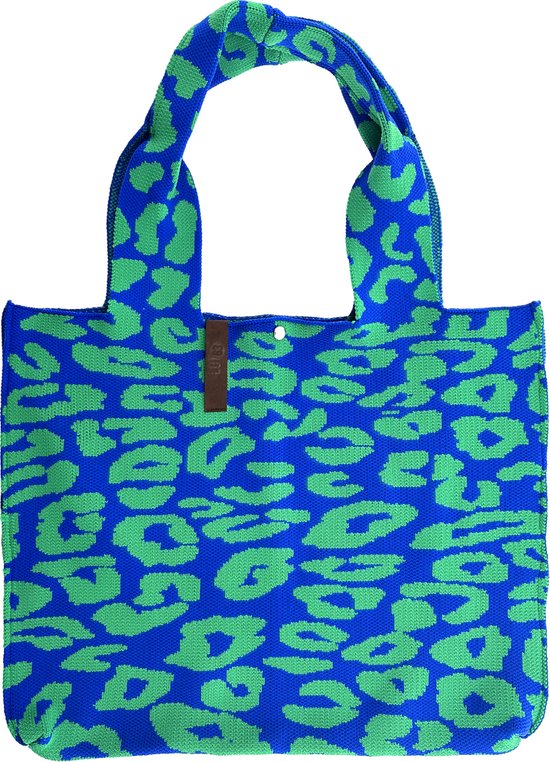 LOT83 Tas Lara - Tote bag - Boodschappentas - Handtas - Blauw / Groen - 35 x 45 cm
