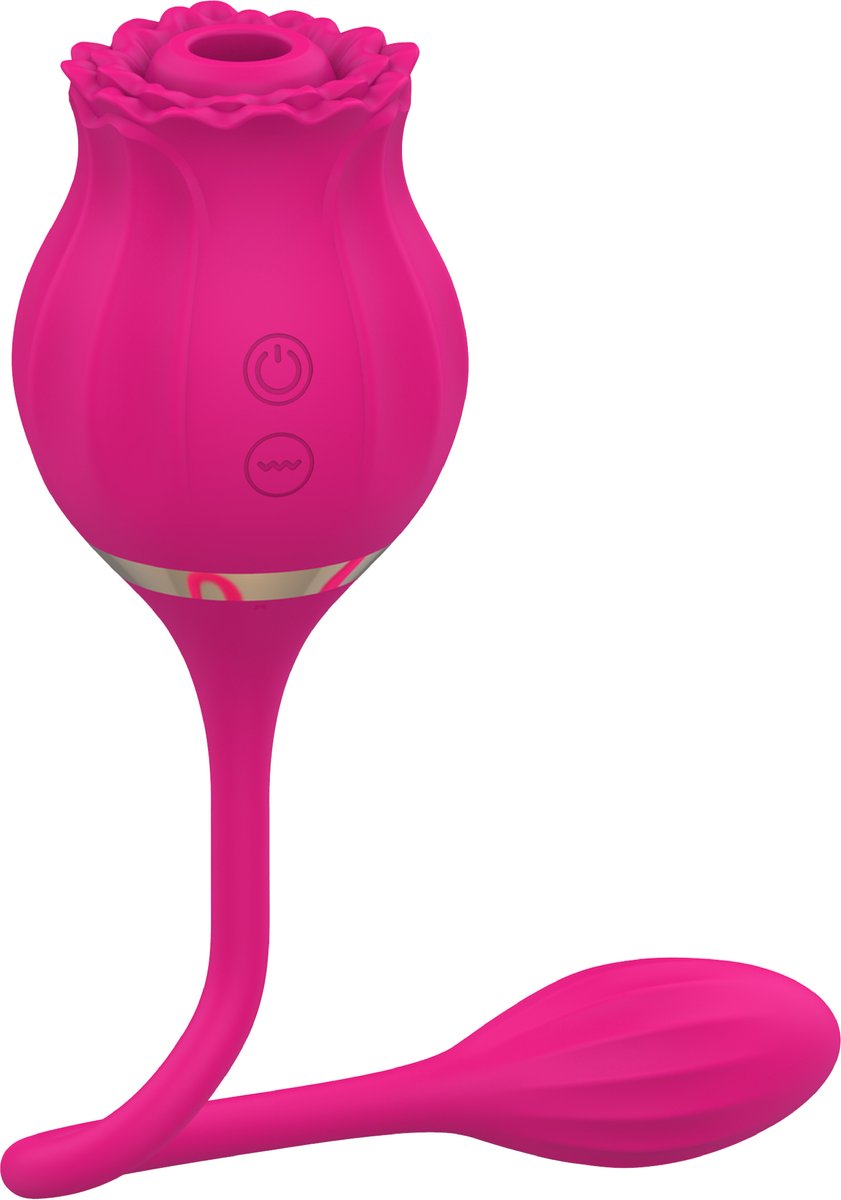 Goedkoopste Cupitoys® Luchtdruk vibrator roos met vibrerend ei - Roze - 12 standen - Vibrators voor vrouwen en mannen - Sex toys voor vrouwen en mannen