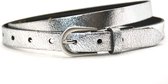 Take-it 2 cm smalle zilveren riem - damesriem - zilver - 100% leder - Maat 85 - Totale lengte riem 100 cm