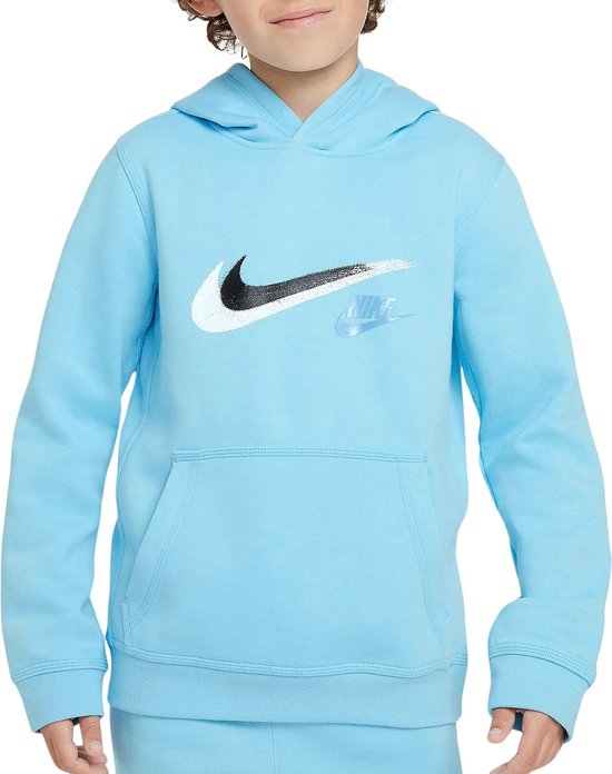 Nike Sportswear - Sweat à capuche graphique en polaire bleu.