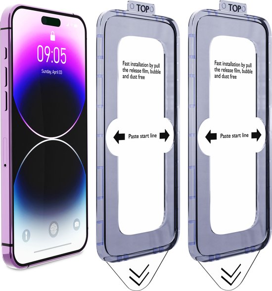 Dkey 2-Pack Screenprotector voor iPhone 15 - Eenvoudige Installatie - Volledige Dekking - Installatie Kit