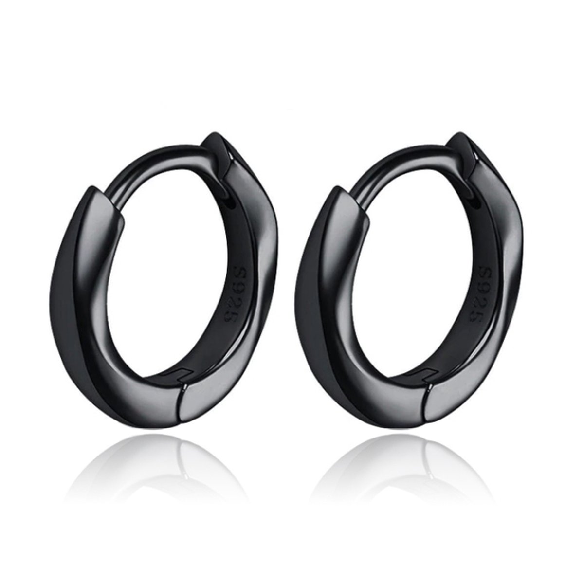 Tom Jaxon Heren Oorbellen - Twist Zwart-12mm