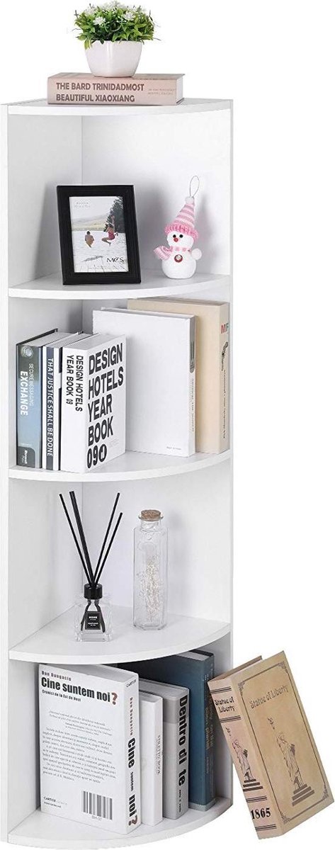 Hoya boekenkast, Dubbelzijdige bibliotheek met 5 planken, Zigzag plank voor boeken, Bovenkast