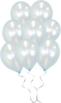 LUQ - Luxe Metallic Baby Blauwe Helium Ballonnen - 25 stuks - Verjaardag Versiering - Decoratie - Latex Ballon Baby Blauw