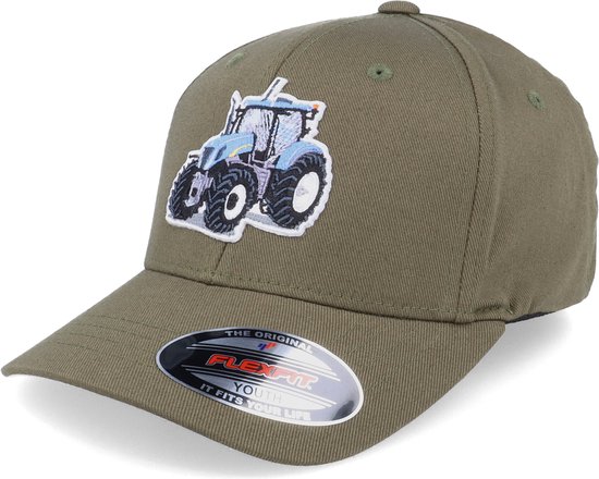 Hatstore- Kids Blue Tractor Olive Flexfit - Kiddo Cap Cap
