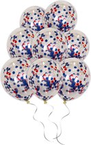 LUQ - Ballons à Hélium Confettis Hollandais de Luxe - 10 pièces - Décoration Anniversaire - Rouge Wit Blauw Oranje - Fête du Roi