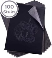 Laavir Papier carbone Professionnel Zwart - 100 Feuilles de Papier Calque pour Hobby et Dessin - Format A4