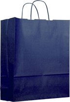ArtiPack Kraft Papieren Tasjes Met Handvat – Zakjes – 50 Stuks – Donkerblauw – 22x9x23 cm – Cadeautasjes