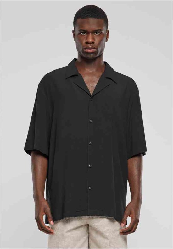 Urban Classics - Loose Viscose Overhemd - S - Zwart