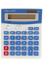 Pincello - Rekenmachine/calculator - blauw - 15 x 19 cm - voor school of kantoor - Solar