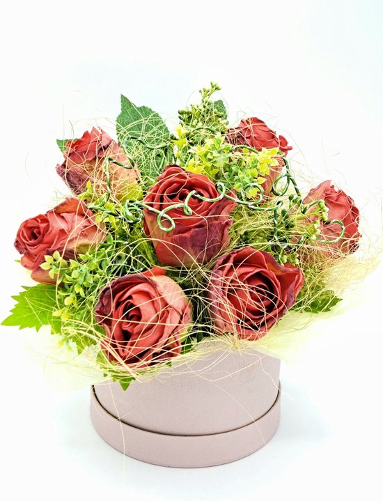 Kunstbloemen boeket-Zijden boeket-Nepbloemen-Flowerbox-Moederdag cadeau-Verjaardag cadeau, vriendin, collega