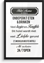Fotolijst inclusief poster - Posterlijst 40x60 cm - Posters - Quotes - Mama - Spreuken - Hotel mama - Foto in lijst decoratie - Cadeau voor moeder - Moederdag cadeautje