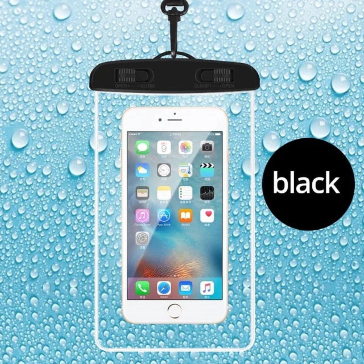 Waterdichte Telefoon Hoes - Volledig Transparant - Geschikt voor alle Smartphones - Waterproof Bag - Zwart