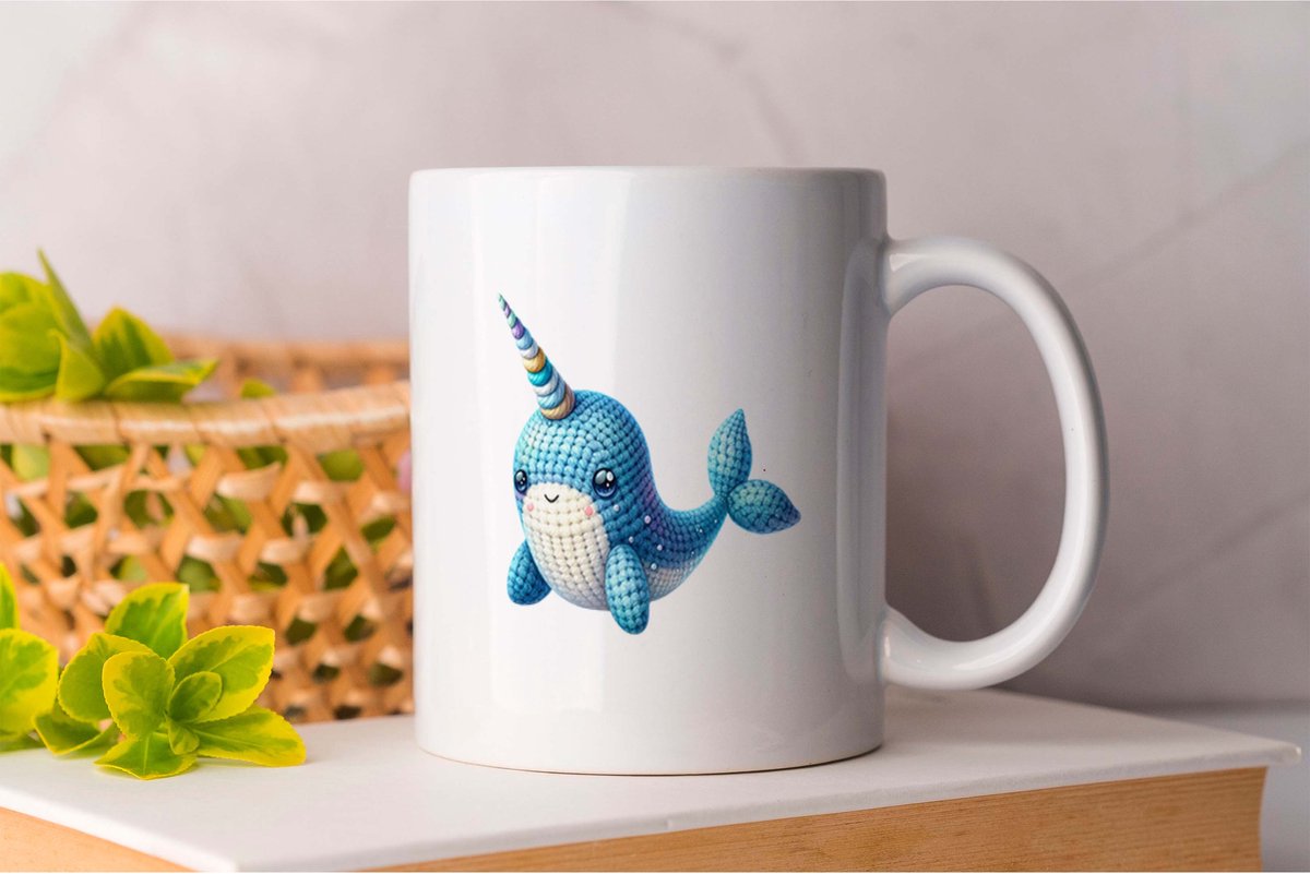 Mok Narwal plushy - Cute - Gift - Cadeau - Adorable - Sweet - Charming - Schattig - Lief - Snoezig - Leuk